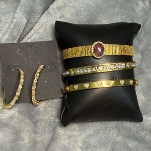 Elegant Gold and Silver Bracelet and Earring Set for Tonya💜